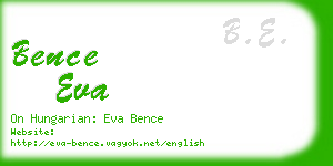 bence eva business card
